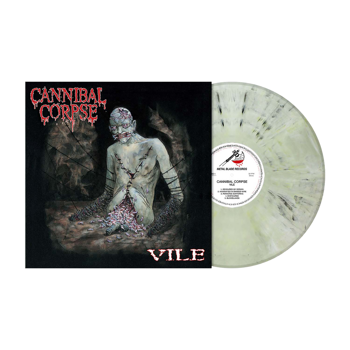 Cannibal Corpse (Vile - 30th Anniversary RI) Pale Dead Skin Marbled Vinyl