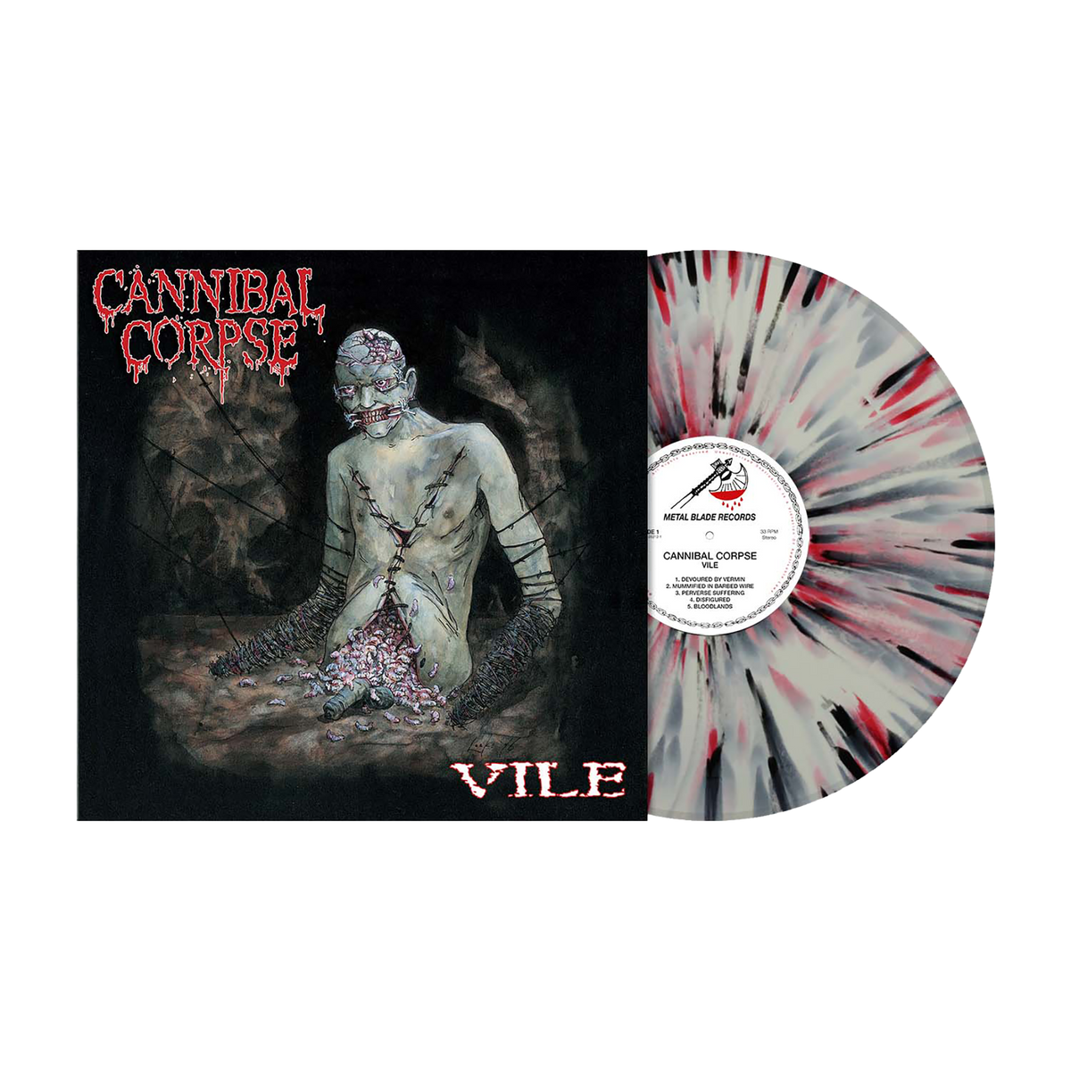 Cannibal Corpse (Vile - 30th Anniversary RI) White Red Black Splatter Vinyl